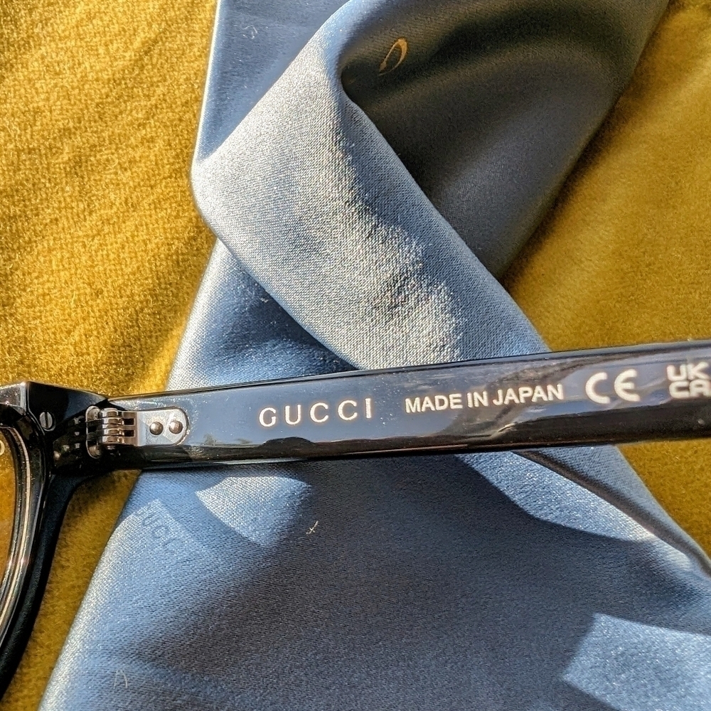 Gucci GG1368SS Sunglasses Black Half Rim Crystal Mirror Authentic NWT Designer - Picture 4 of 8